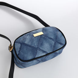 Сумка женская кросс-боди на молнии, 20.5×6.5×11.5 см, синяя