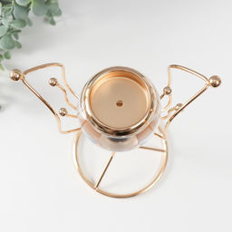 Подсвечник на 1 свечу «Флора», d=5 см, металл, акрил, золото, 17×12×30.5 см