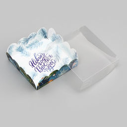 Цена за 5 шт. Коробка для печенья, кондитерская упаковка «Новый год», 9×9×3 см