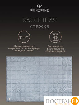 Одеяло утяжеленное PRIME PRIVE ЛУНД велюр / иск.мех/стекл.гранулы, сер  фото 8