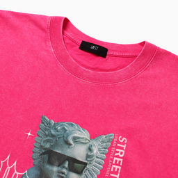 Футболка из вареного хлопка женская MIST Streetwear, розовая, размер L