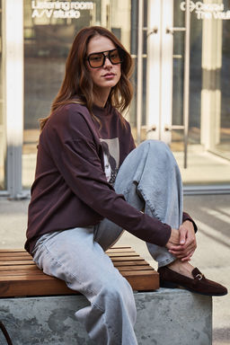 Лонгслив оверсайз с принтом