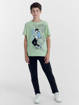 Футболка для мальчиков пыльно-зеленая с печатью - Mark formelle фото 3