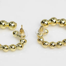 Серьги металл Сердца воссоединение, цвет золото - Qf фото 2