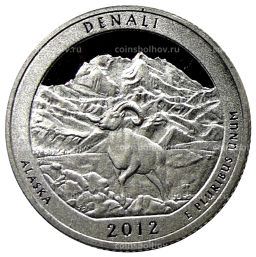 Монета 1/4 доллара (25 центов) 2012 года S США Национальные парки № 15 Денали