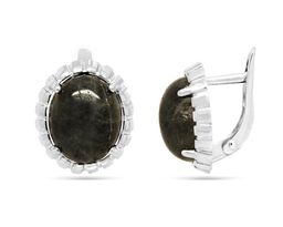 Серьги из серебра лабрадорит, СПН4097