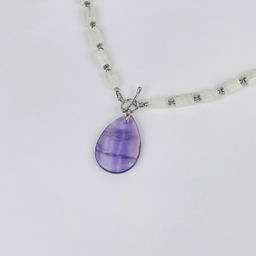 Колье из Лунного камня с Флюоритом 42 см