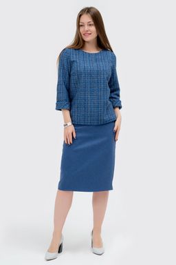 Жакет прямой синий - Odis фото 3