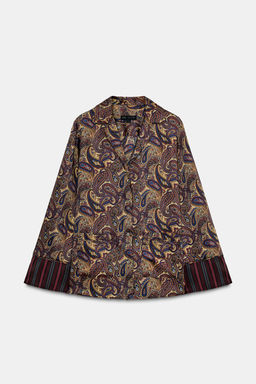 ZW COLLECTION PAISLEY PYJAMA SHIRT - Zara фото 5