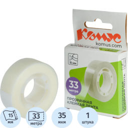 Клейкая лента канцелярская Комус 15x33  фото 2