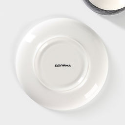 Чайная пара Доляна «Марокко», 2 предмета: чашка 280 мл, блюдце d=15 см, фарфор, белая, чёрная