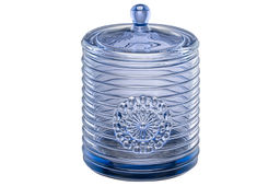 Сахарница 300 мл 8,5*8,5*12 см Медальон синий, стекло - Elan gallery фото 5