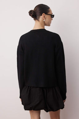 Siyah Kurdele/Fiyonk Detayl? Yumusak Dokulu Triko H?rka TWOAW26HI00052 - Trendyolmilla фото 4