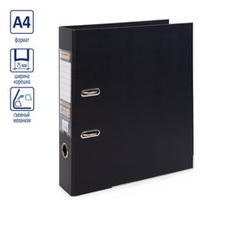 Expert Complete Регистратор PVC, 2-х стороннее покрытие, мет.уг. 75 мм 50 шт. Premier A4 арочный механ. (разб.) лён черный ЕС100162001