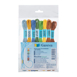 Нитки для вышивания "Gamma" набор мулине "MOULINE" 100%хлопок 8шт x 8м