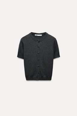 BASIC PLAIN SHORT SLEEVE KNIT CARDIGAN - Zara фото 9