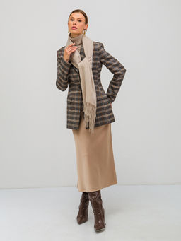 в составе шерсть Большой, мягкий, теплый двусторонний однотонный палантин - Tantino фото 3