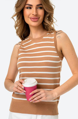 Женский вязаный топ в полоску Happy Fox  фото 28