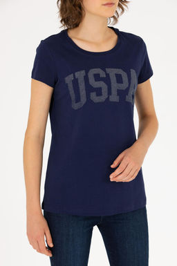U. S. Polo Assn Женская базовая футболка темно-синего цвета с круглым вырезом - U.s. polo assn фото 20