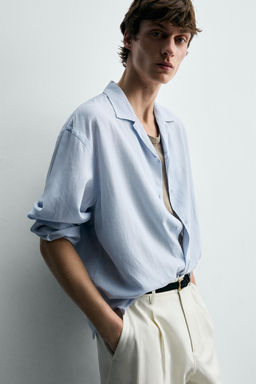 CAMISA FLUIDA RELAXED FIT / Celeste - Zara фото 5