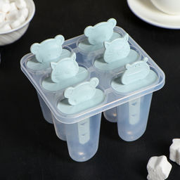 Форма для мороженого «Мордашки», 11×11×11 см, 6 ячеек, цвет прозрачный