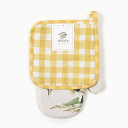 Набор Этель Sunbeam: варежка-прихватка 20х27 см, прихватка 19х19см, 100% хл, саржа 178 г/м2  фото 4