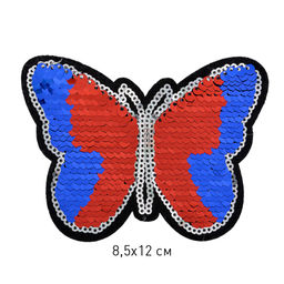 Термоаппликации арт.TBY-2185 Бабочка с пайетками 8,8х12см, уп.10шт