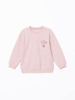 Bisiklet Yaka Uzun Kollu ?i?ekli K?z Bebek Sweatshirt ve Tayt 2li Tak?m - Waikiki фото 2