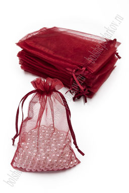 Мешочек из органзы 10*14 см (50 шт) SF-7584, бордовый