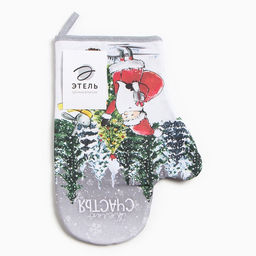 Варежка-прихватка Желаю счастья, 20?28 см, МИКС, 100% хлопок, ватин 250 г/м?