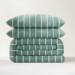 Постельное бельё Этель Дуэт Mint stripes 143х215 см-2шт, 220х240см, 70х70см-2шт, 100% хлопок, поплин  фото 7