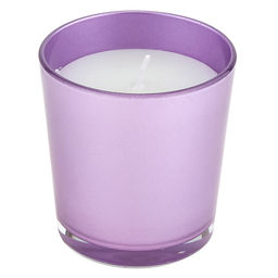 Свеча Металлик д7,8см, h9см, парафин, в стекле, лавандовый, время горения 39 часов (Россия)