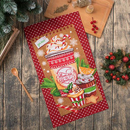 Полотенце новогоднее Тепла и уюта 35х60 см, 100% хлопок, хлопок 160г/м2