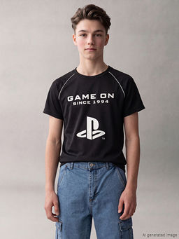 Erkek ?ocuk PlayStation Bask?l? Ti??rt