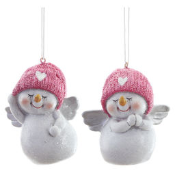 Фигурка декоративная подвесная "Снеговик", L5,5 W4,5 H7,5 см, 2в.