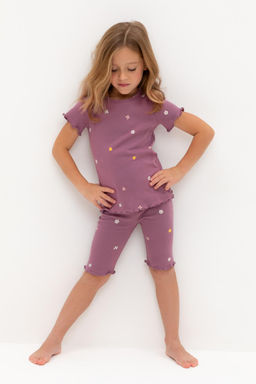 К 1632/темная орхидея,полянка пижама для дев