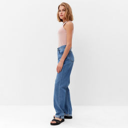 Джинсы женские бойфренды MINAKU SELVEDGE denim, размер 40, синие