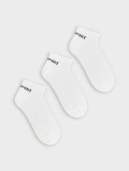 Цена за 5 пар! Носки женские спортивные укороченные белые в наборе, 3 пары - Mark formelle фото 5