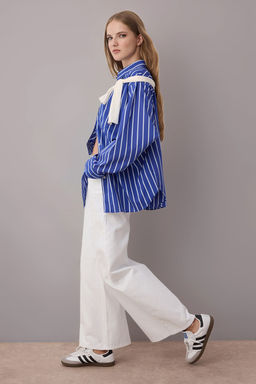 Beyaz Yuksek Bel Genis Paca Wide Leg Jeans TWOAW26JE00023 - Trendyolmilla фото 3