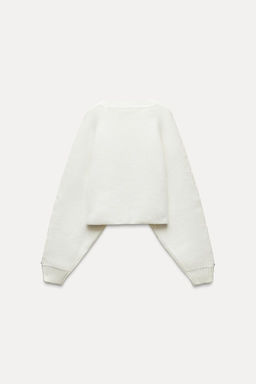 KNITTED SWEATER WITH BALL DETAIL - Zara фото 4