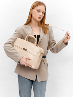 LACCOMA сумка НИ8099-бежевый натуральная кожа хлопок