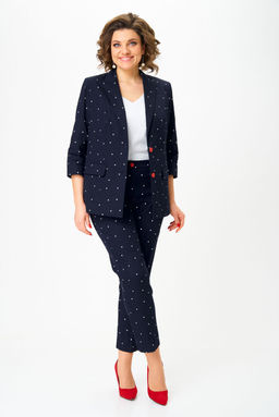 Костюм БелЭльСтиль 412/586 темно-синий, горох