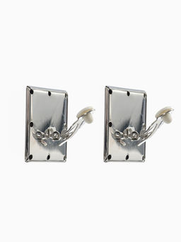 Серьги клипсы для ушей QF «Тренд. Квадрат», металл, цвет серебро