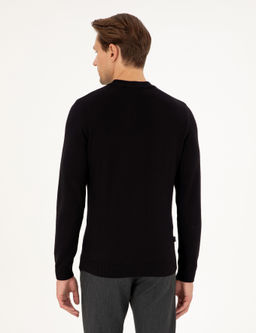 Siyah Slim Fit Yar_m Bal_k__ Yaka Basic Triko Kazak - Pierre cardin фото 5