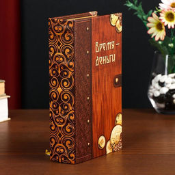 Шкатулка книга-сейф «Время - деньги», дерево, искусственная кожа, 21×13×5 см