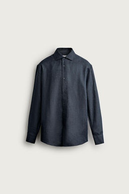 CAMISA REGULAR FIT 100% LINO / Azul / ?ndigo - Zara фото 6