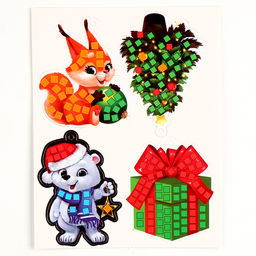 Аппликация стикерами на новый год. Елочные игрушки Праздник!, набор для творчества - Школа талантов фото 4