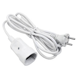 YX10-101 /UCK-1N/2x1,00/3M WHITE Удлинитель бытовой, б/з, 1гнездо, 3м (ПВС 2х1,00), 10A. Белый. TМ Uniel