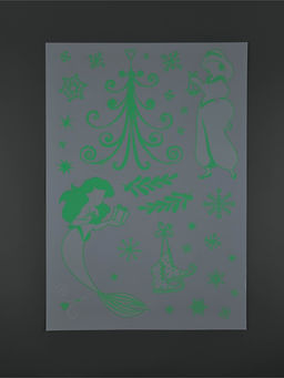 Наклейки интерьерные Новогодние, со светящимся слоем, 35 ? 50 см, 2 листа