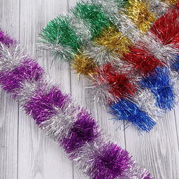 Цена за 10 шт. Мишура Двухцветка d-9 см, 200 см, микс